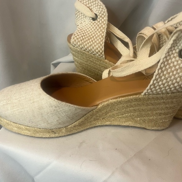 J. Crew Cream Espadrille Wedges with Ankle Ties - Picture 5 of 7